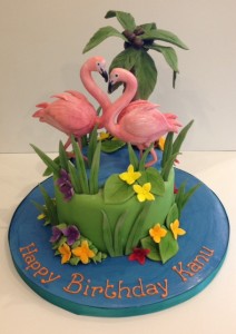 Flamingo birthday cake