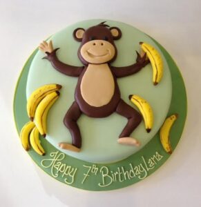 Cartoon monkey birthday cake