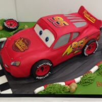3D Lightening McQueen birthday cake