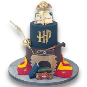 40 The Magical Harry Potter Cake Ideas : Four Tier Cake Harry Potter Cake  Topper