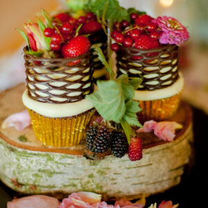 Wedding cupcakes with fresh fruit