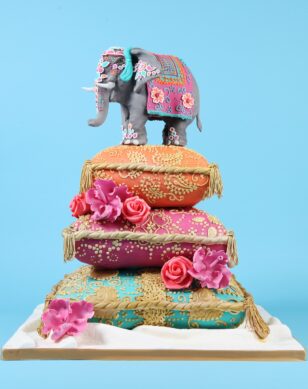 Indian elephant wedding cake