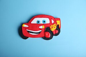 Lightening McQueen iced cookie