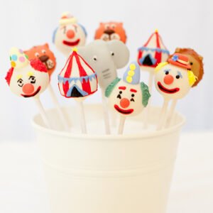 Circus themed cake pops