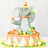 Circus elephant birthday cake