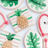 Flamingo and pineapple cookies