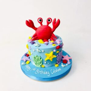 Crab themed 1st birthday cake