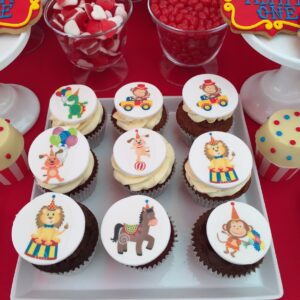 Cupcakes with trasnfer images