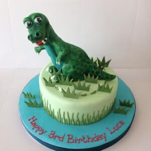 Cute dinosaur birthday cake