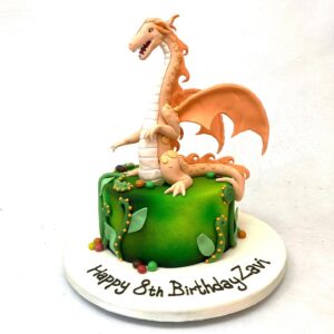 Dragon themed 8th birthday cake