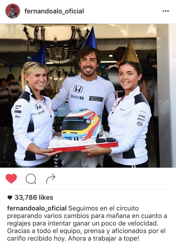 Fernando Alonso birthday cake