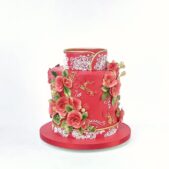 Floral embroidery cake