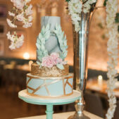 Gold Rose Flower Wedding Cake