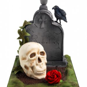 Grave yard Halloween cake