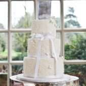 Traditional piped wedding cake