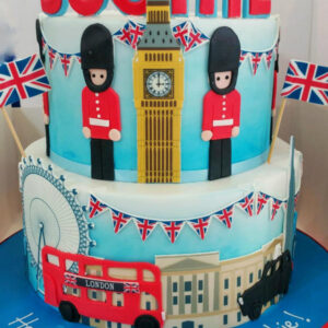 London Theme Birthday Cake