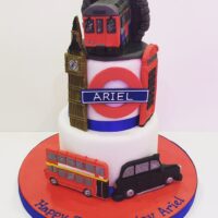 London transport themed birthday cake