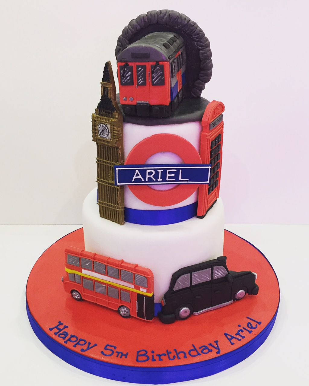 London transport themed birthday cake