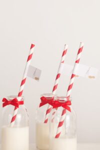 Cute straws are a fab addition as well as milk bottles