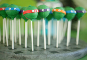 Teenage Mutant Ninja Turtle cake pops