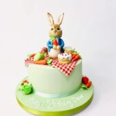 Peter Rabbit themed birthday cake