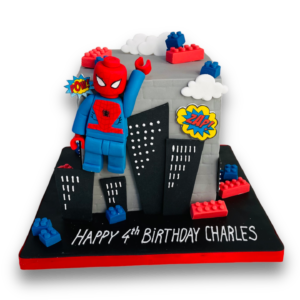 Lego Spider-Man cake