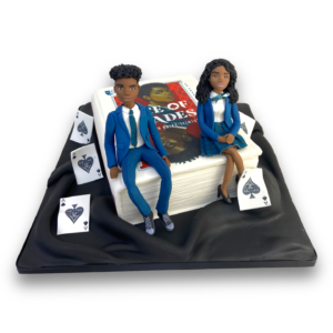 3D book with girl and boy cake