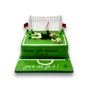 Sugar model man Playing football cake