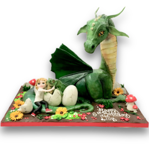 Dragon and little girl cake