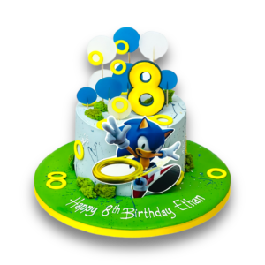 Sonic themed birthday cake