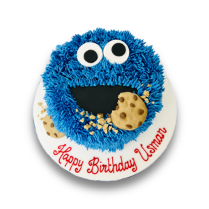 2D Cookie Monster head cake