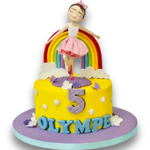Ballerina and Rainbow Cake