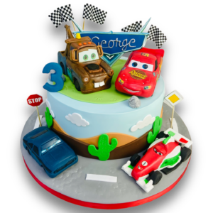 Lightning McQueen, Mater and others birthday cake