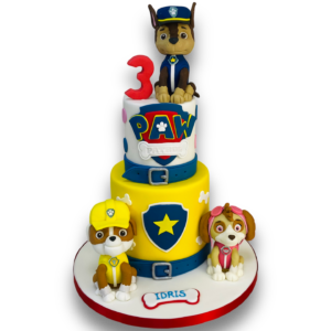 Paw Patrol Rubble Chase and Skye cake