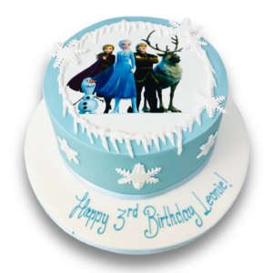 Edible print frozen birthday cake