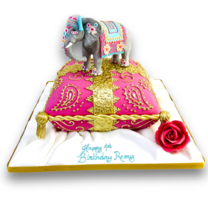 Cushion with elephant cake
