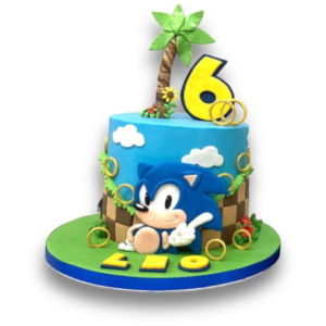 2D sonic face cake