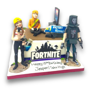 Fortnite themed cake