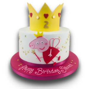Peppa pig crown cake