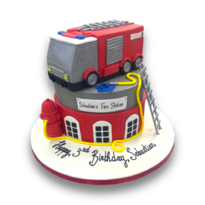 Fire truck cake