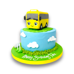 Cute yellow bus cake