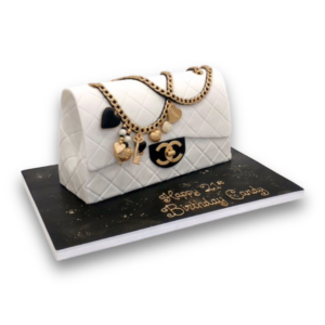 3D white Chanel cake