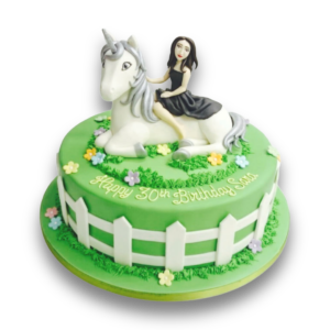 Lady and unicorn cake