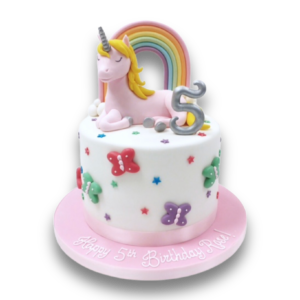 Pink unicorn cake