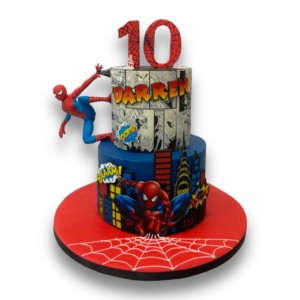 Spider-Man themed birthday cake