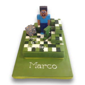 Minecraft themed cake