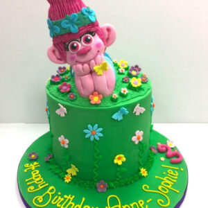 Pink Character Birthday Cake