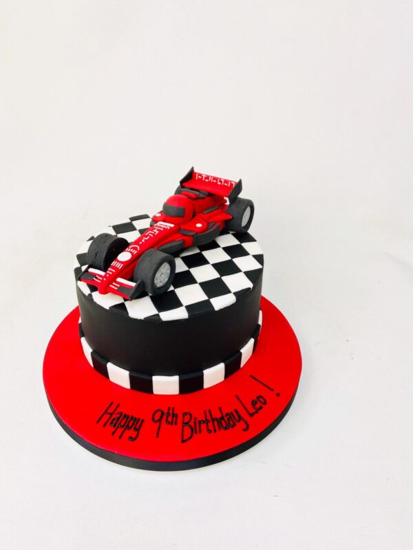Racing car birthday cake