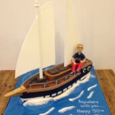 Sailing boat cake