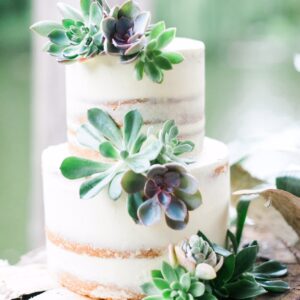 semi naked wedding cake